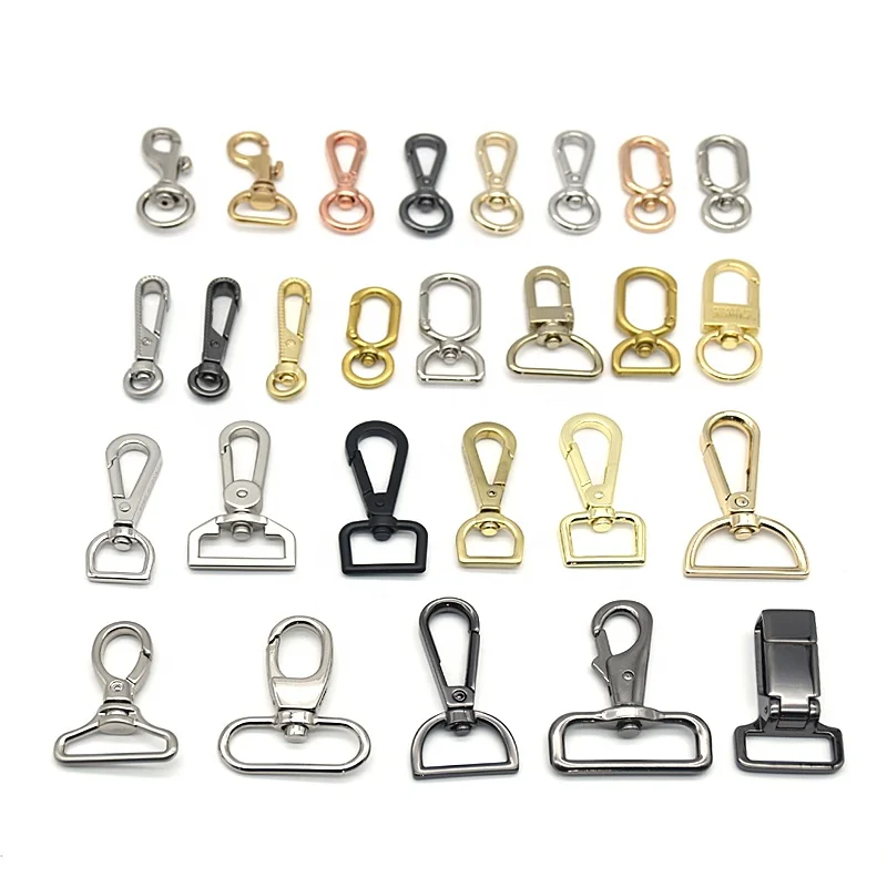 Wholesale alloy metal heavy duty swivel bag dog leash snap hook bolt trigger designer hooks custom design offer tension test