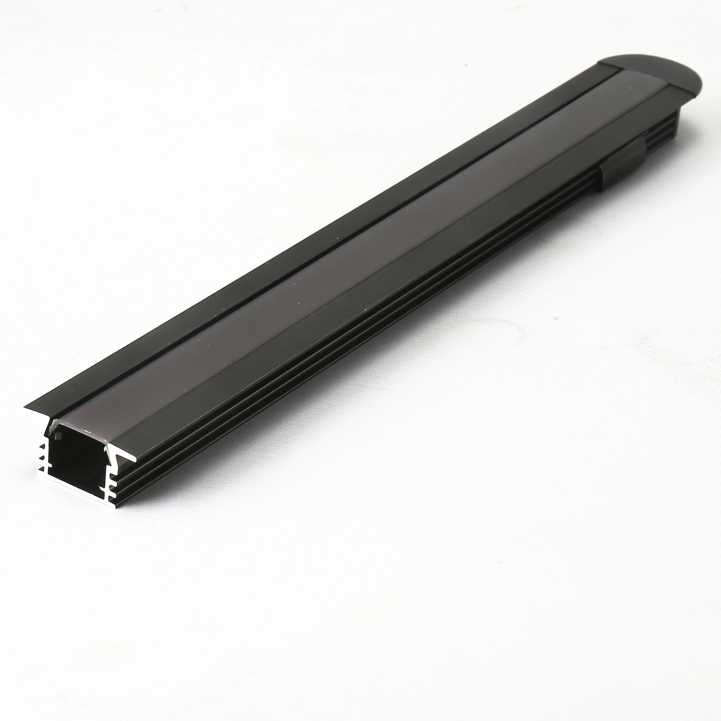Cost effective black recessed LED extrusion profile with PC cover for cabinet light