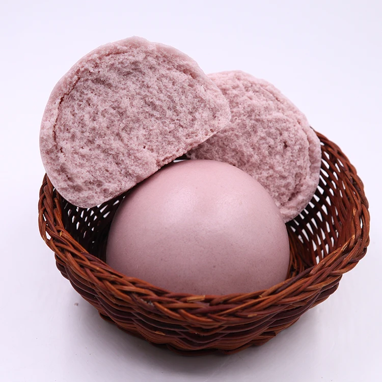 Free Sample Steamed Pasta Frozen Bun Purple Sweet Potato Bun Transport Fee Paid by Buyer