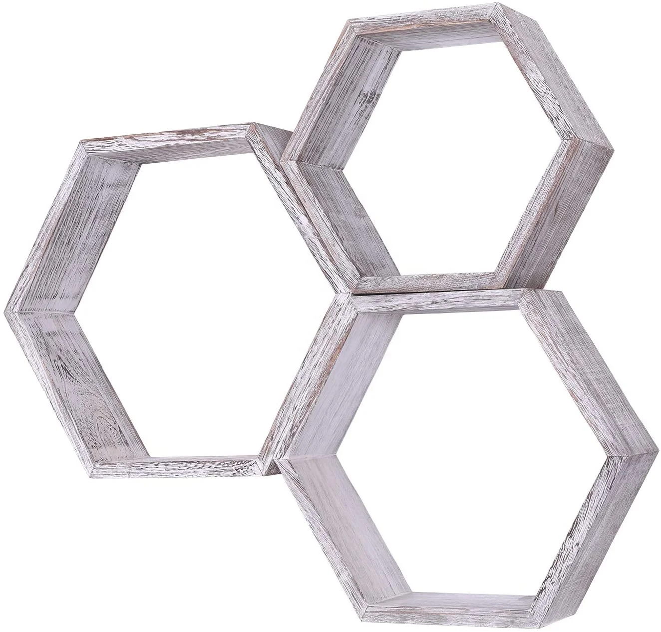 Wall Mounted Hexagonal Floating Shelves Farmhouse Shelves for Bedroom Living Room Honeycomb shape Wall Decor shelf