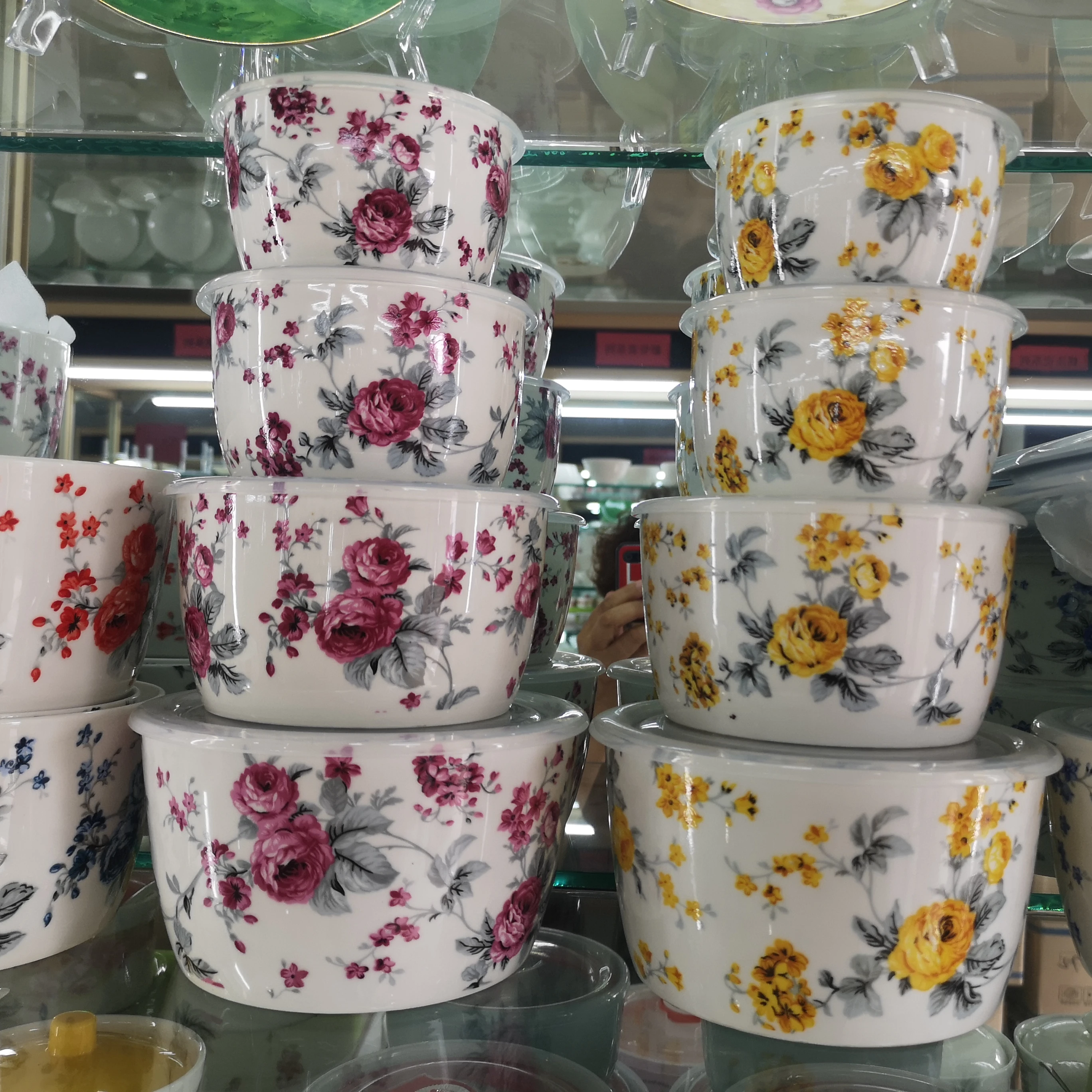 Круглая Керамическая свежая чаша с крышками, керамические чаши ручной работы, набор из 4 сохраняющих чаш