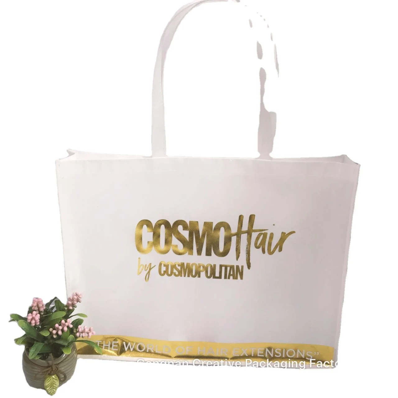High Quality Non Woven Promotional Bag Non Woven Shopping Bag Custom Gold Non Woven Bag with gold Foil
