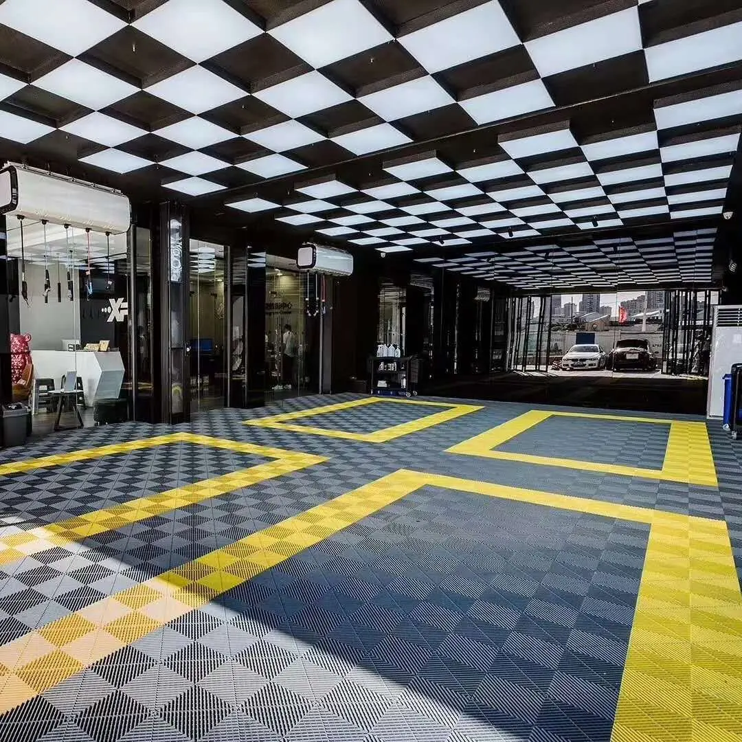 Manufacture Best price durable auto detailing shop car repair workshop garage floor tiles  for Detailing Floor