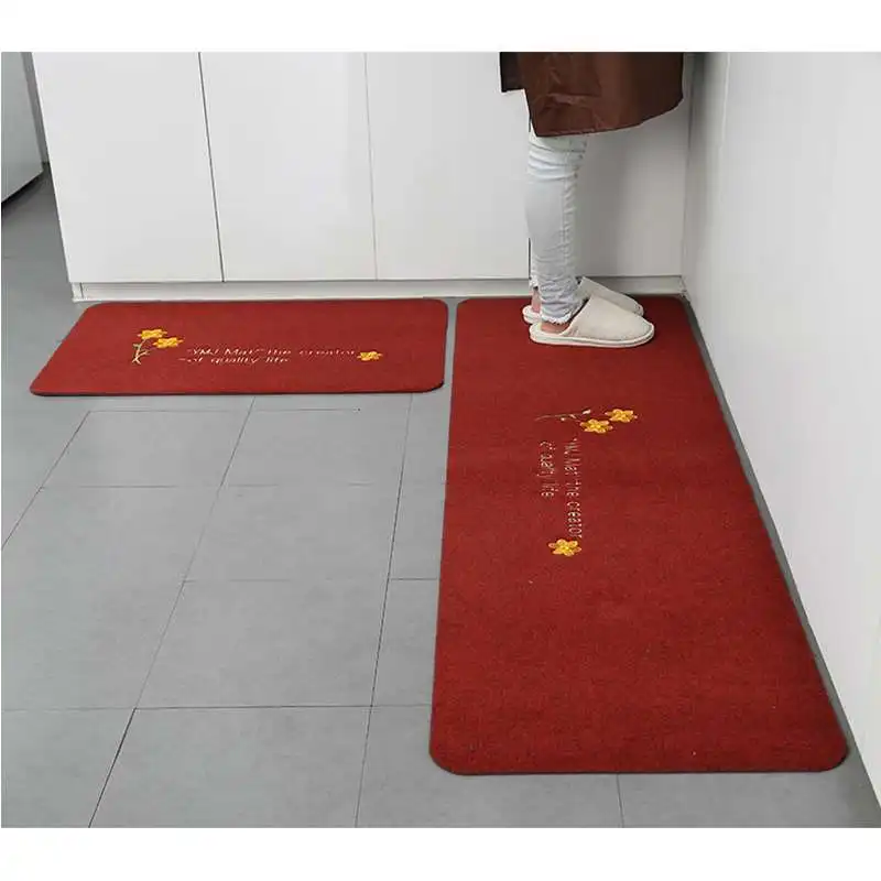 Non Slip Kitchen Mat 2 Pcs Set Waterproof Kitchen Floor Mat Set Home Floor Rug Doormat