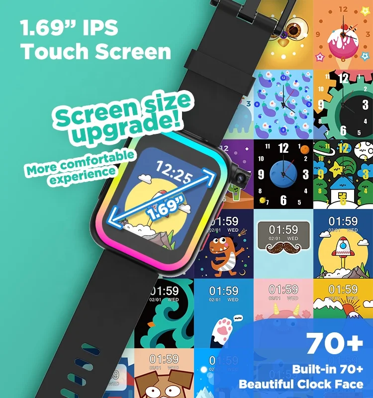 OEM low price customize kids smart watch CT-W24 with 29 games 90 flip camera for children birthday gift