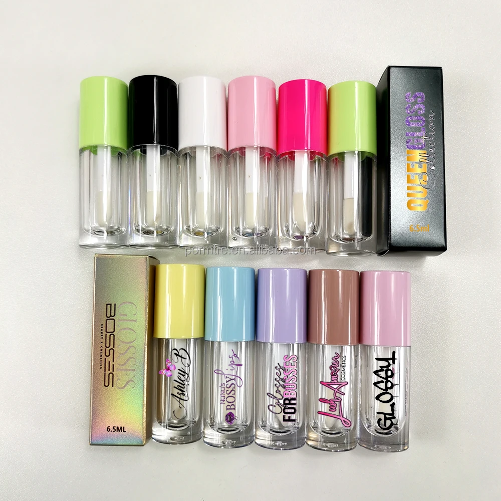 10ml square Empty luxury big applicator lip gloss wand tubes square lip gloss tubes vendor with white lid