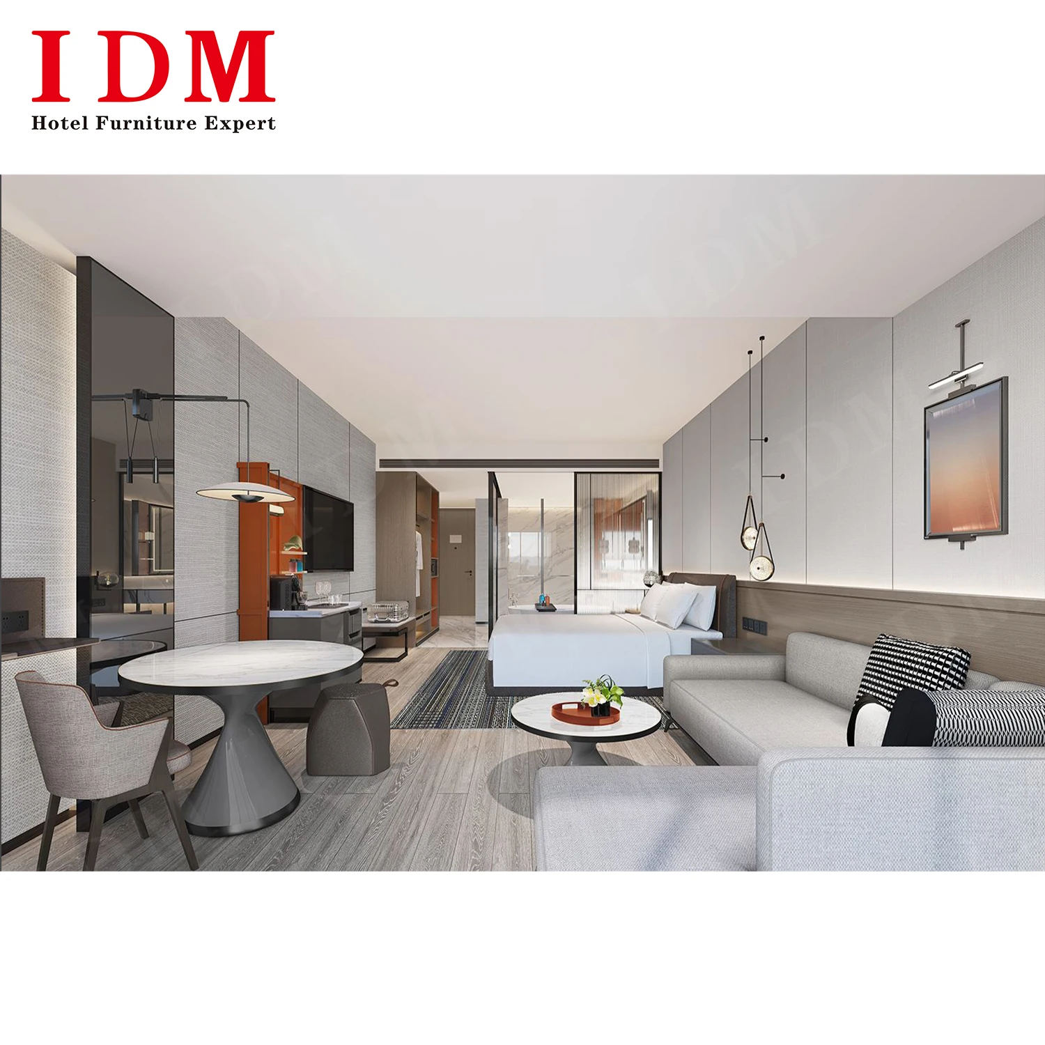 5 Star Hotel Wanda Vista Bedroom Set Modern DoubleTwin Room Hotel Room Customized Hotel Bedroom Furniture