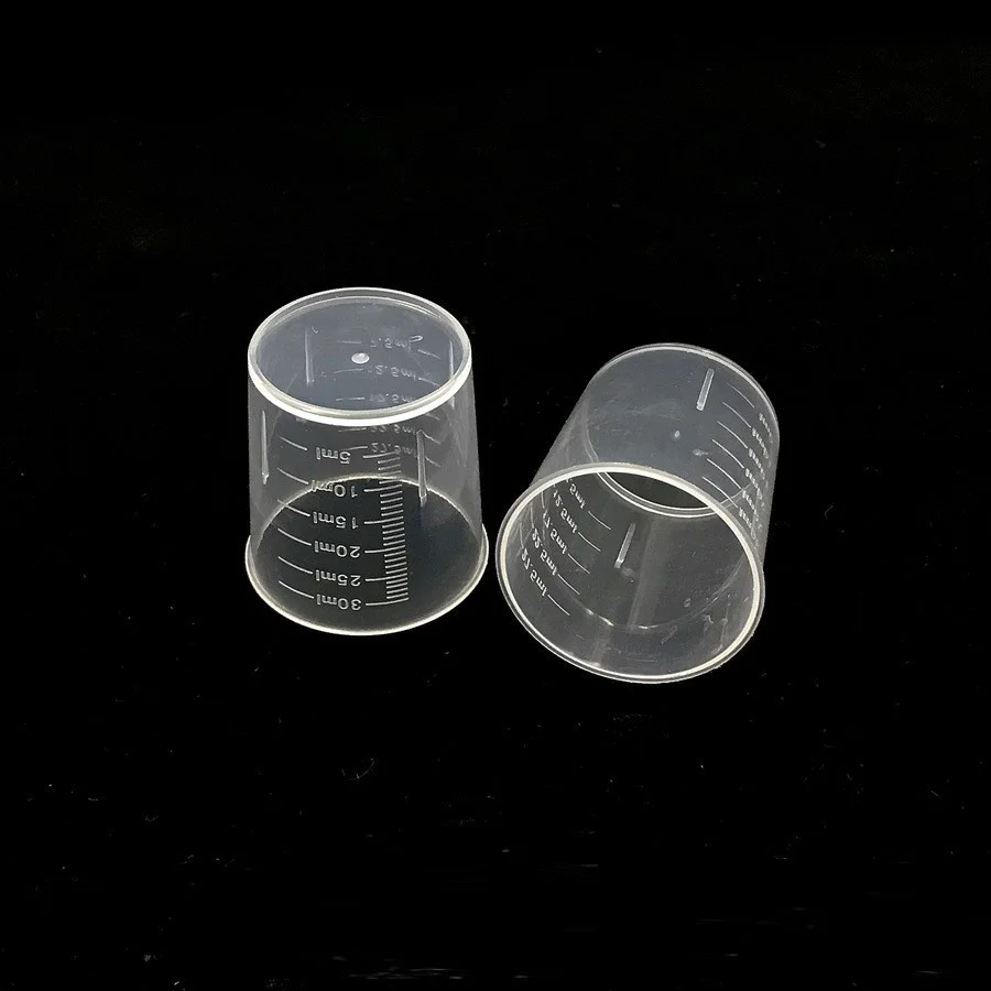 Transparent 7.5ml12.5ml17.5ml22.5ml27.5ml30ml plastic measuring cups double scale line Laboratory kitchen Tools Lab Beakers