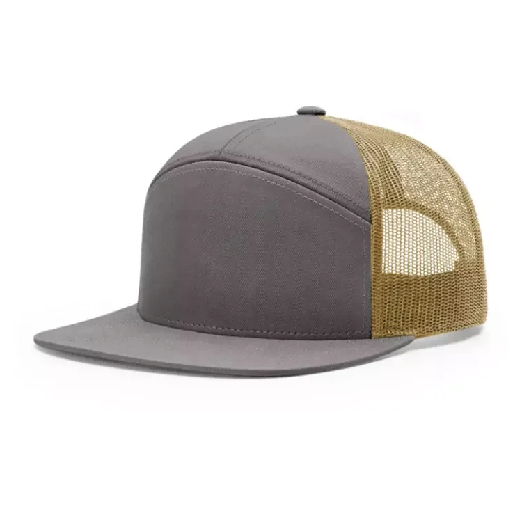 Custom Quality 7 Panel Flat Brim Rubber Patch Logo Sport Snapback Cap,Water Resistant Laser Cut Hole Perforated Hat