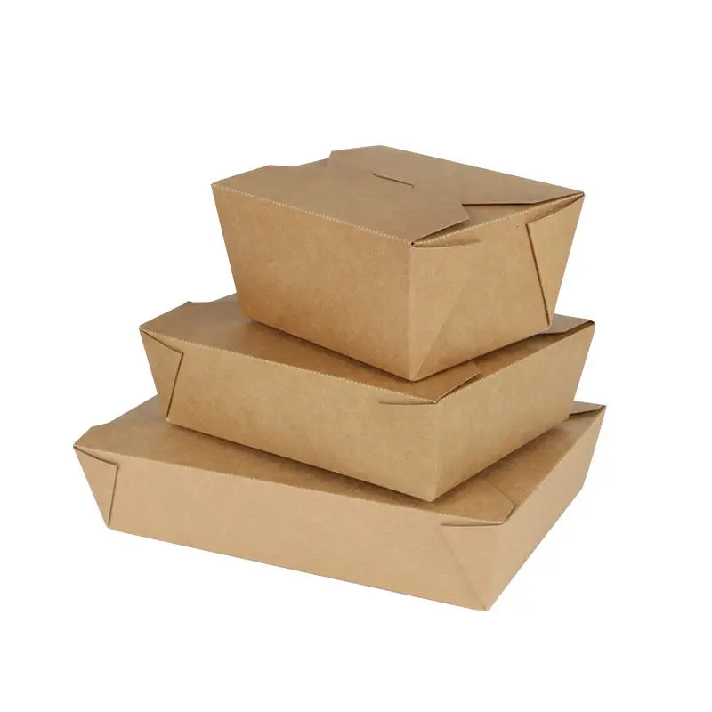 customized printed food container kraft paper fried chicken salad packaging paper boxes
