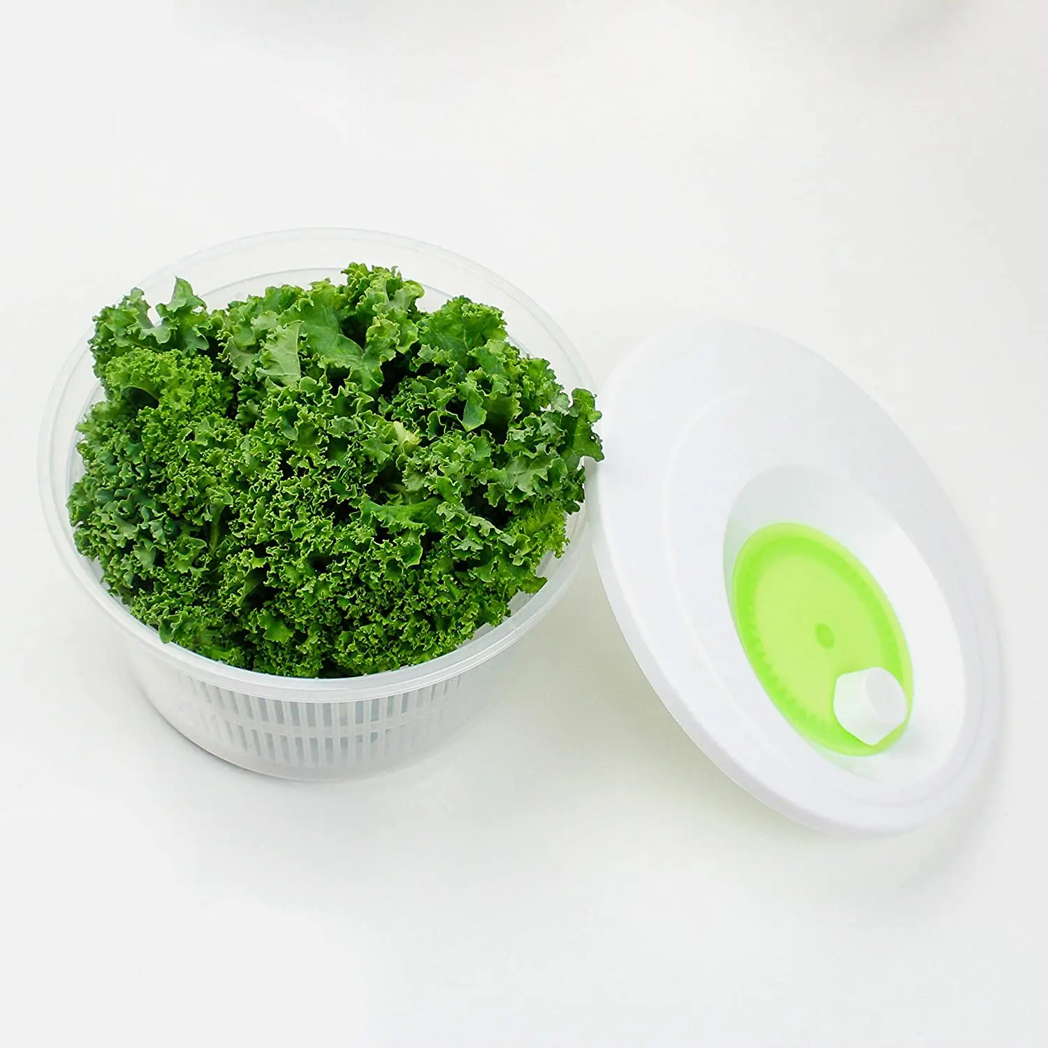 
Large Salad Spinner 4.5 L Fresh Vegetable Lettuce or Spinach Dryer Keeper Crisper and Shaker Compact Rotary Handle 