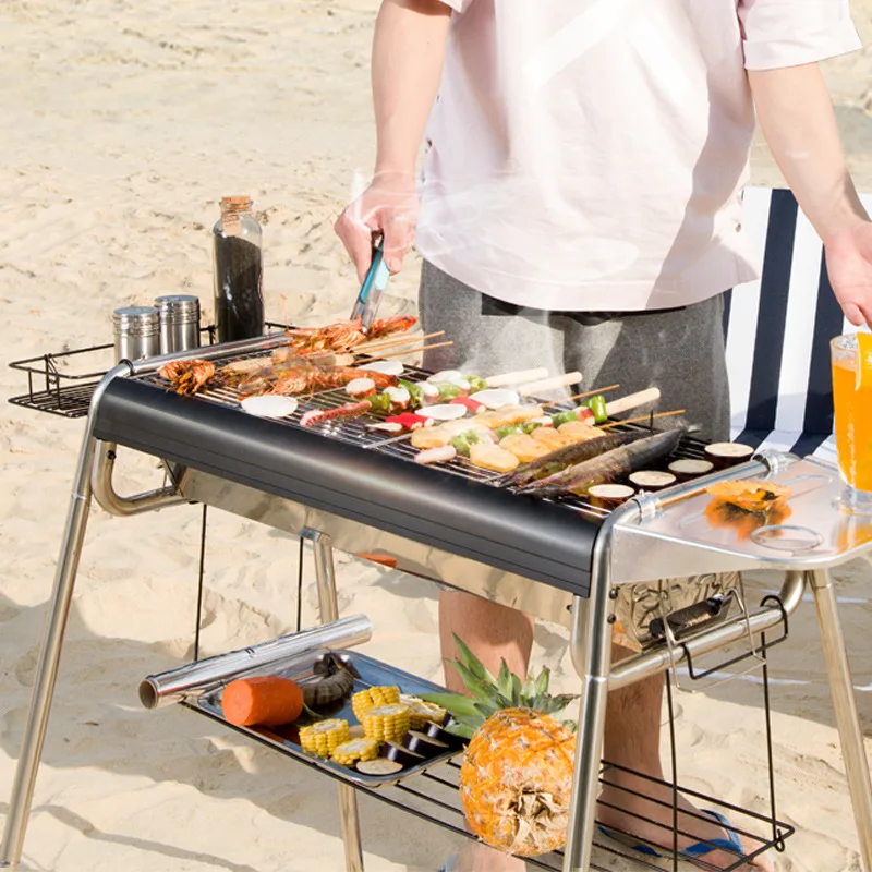 Coal Bbq Grill Outdoor Stainless Steel Korean Bbq Grill Mini Portable Outdoor Camping Bbq Grill