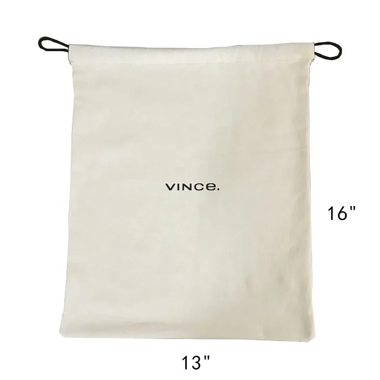 Custom 8oz Offwhite Beige Polar Fleece Brush Fabric Drawstring Storage Packaging Bag Cotton Flannel Dust Bag Luxury Dust Bag