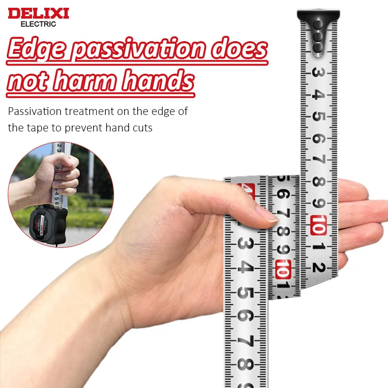 Delixi ELECTRIC Anticutting Flim Coating Rubber Coating Shell Steel Tape Measure