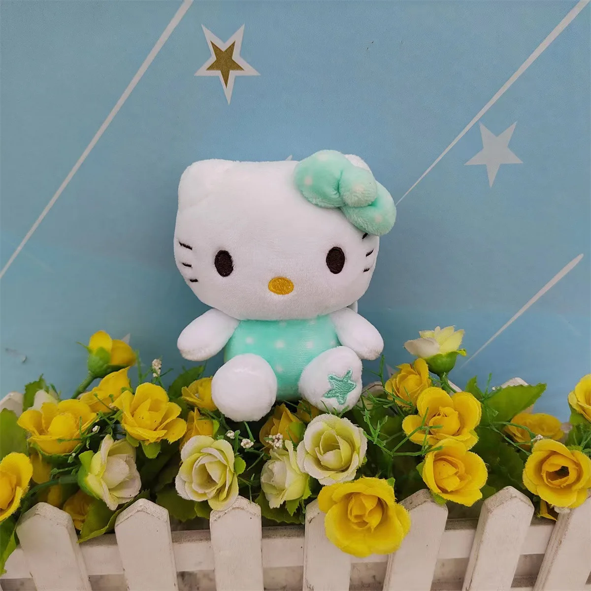 Kids Gift 10Cm Hello Kt Plush Toy Kawaii Anime Cartoon Bow Kt Cos White Bear Panda Cute Comfort Soft Stuffed Doll Pendant Toy