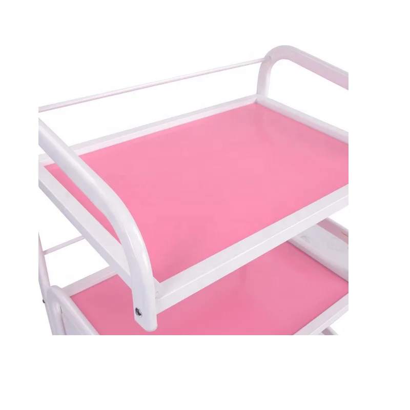 glass pink color beauty salon trolley