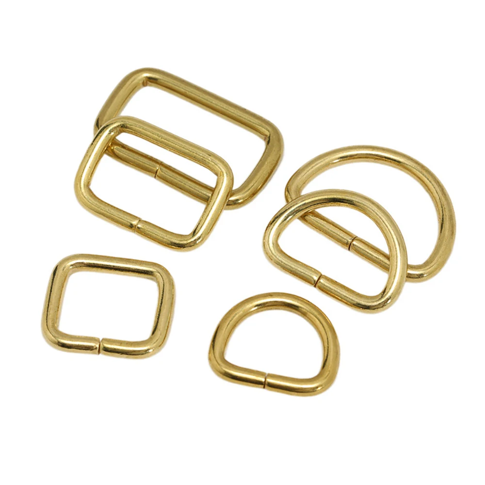 High Quality Solid Brass Rectangular Square Buckle DIY Webbing Leather Craft Backpack Accessories Bag Parts & Accessories