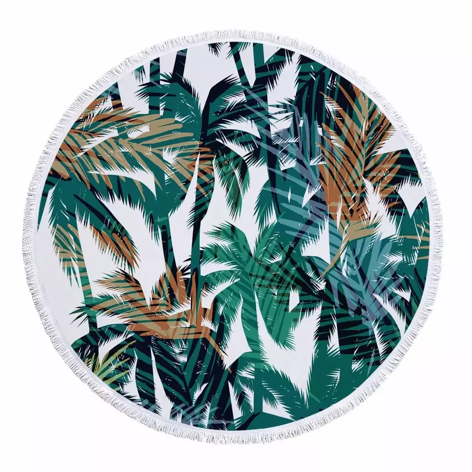 Оптовая продажа пляжное полотенце из микрофибры для спортзала Пляжное круглое и хлопка ванны с