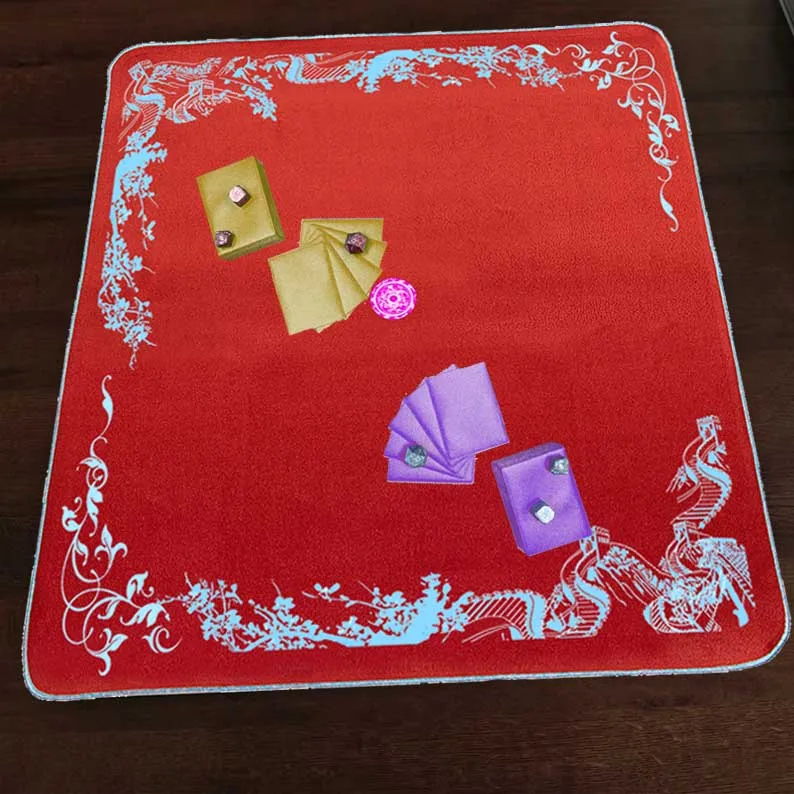 High-End Customized Velvet Card Game Mat Knitted Playmat for Table Foldable Scratch-Free Tarot Mat for Wedding Use