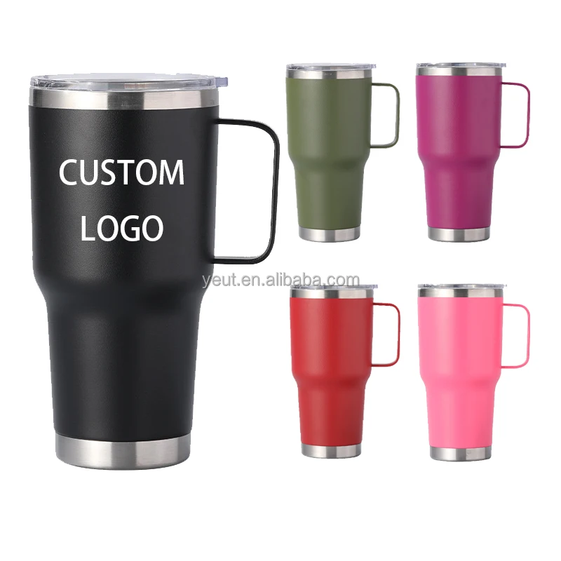 Wholesale Custom Powder Coated Stainless steel Travel Cup Insulated Double Wall Coffee Mug Metal Tumbler with Lid in Bulk