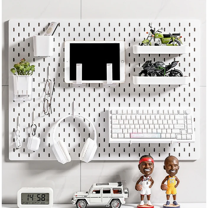 No Punching DIY pegboard organizers wall mounted pegboard combination Peg Board Gaming Tool Wall Organizer for office bathroom