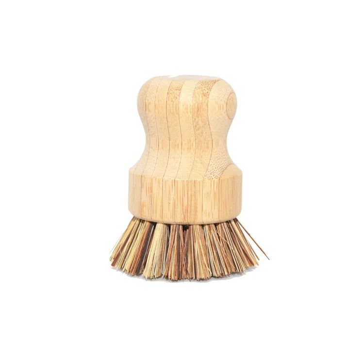 
nature eco friendly palm dish brush professional tampico fiber bowl cleaning bamboo or beech wood brush 