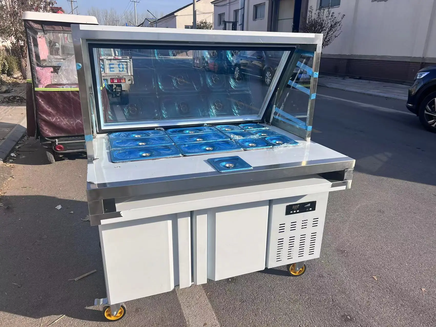 Cheap Under Refrigerated Sandwich Prep Table Freezer bubble table work station refrigerator Milk Tea Bar