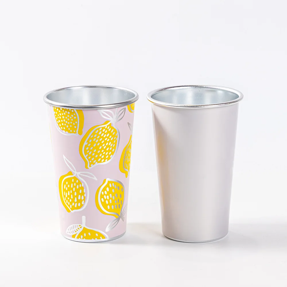 Wholesale reusable disposable aluminum cups bars cold drinks juice cups beer cups manufacturer