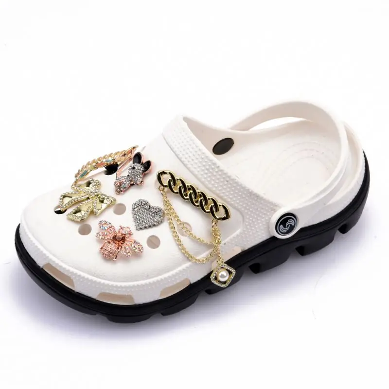 50% discount Wholesale custom rhinestone  metal bling shoes  for decoration clog shoe charms