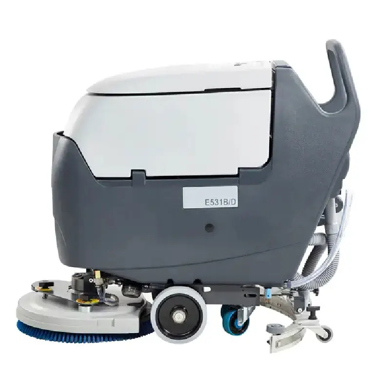 E531B&E531D Hand Push Auto Scrubber Concrete Rotary Wet and Dry Gym Floor Sweeper Scrubber Machine Cleaning Brush Warehouse for