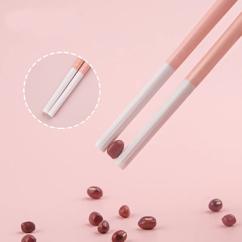 Cute animal bear panda design pink blue plastic pps silicone kids children chopsticks for baby boys