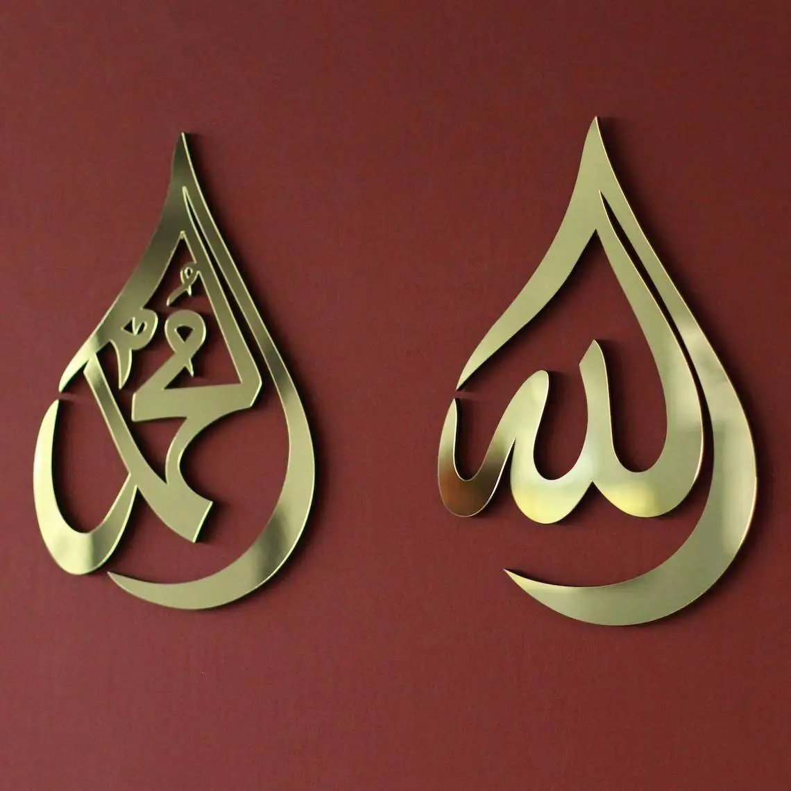 Wholesale Arabic Calligraphy Characters Mirror Wall Stickers Creative Home Living Room Decoration Acrylic Wall Stickers