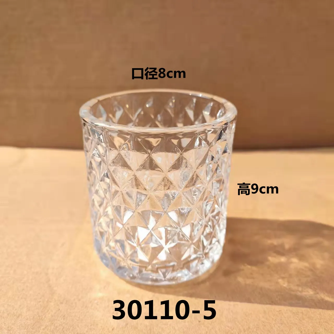 10oz U Type Rounded Bottom Clear Glass Candle Jar with Lid