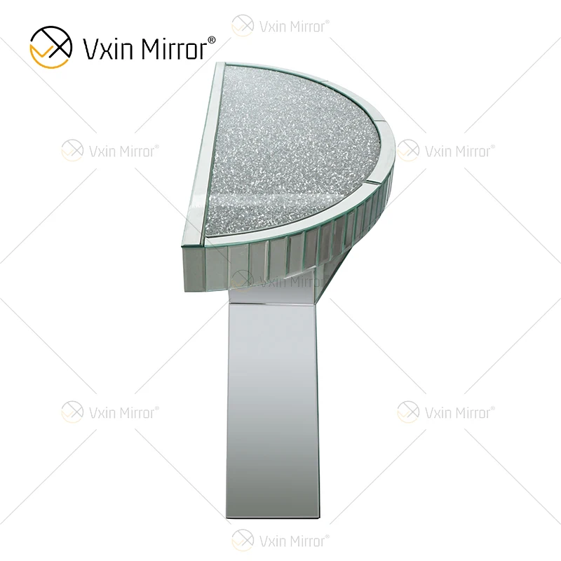  OEM Factory Supply WXWF-517 Mirrored X Shape Crushed Diamond mirror console