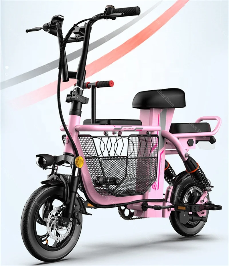 Электрический мини-велосипед Kick Scooter 12 дюймов 350 Вт Ebike 48 в портативный складной электрический велосипед со съемной батареей корзина для домашних животных