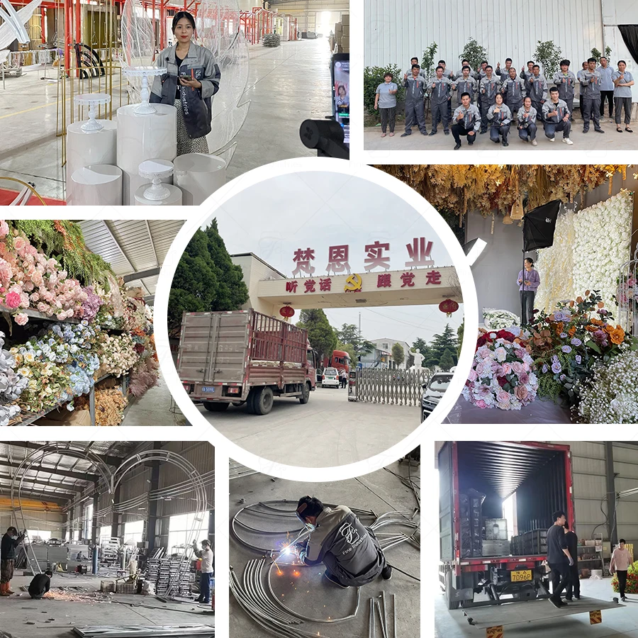 Outdoor Arch Six-pillar Pavilion European Style Gazebo Wedding Decorations for Stage Ceremony