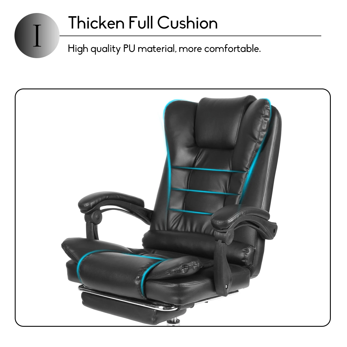 Computer Office Chair Gaming Home Leather Executive Swivel Gamer Chair Lifting Rotatable Armchair Footrest Adjustable Desk Chair