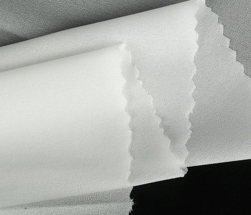 100 Polyester gum stay Plain woven fusing interlining tailoring materials For Suits