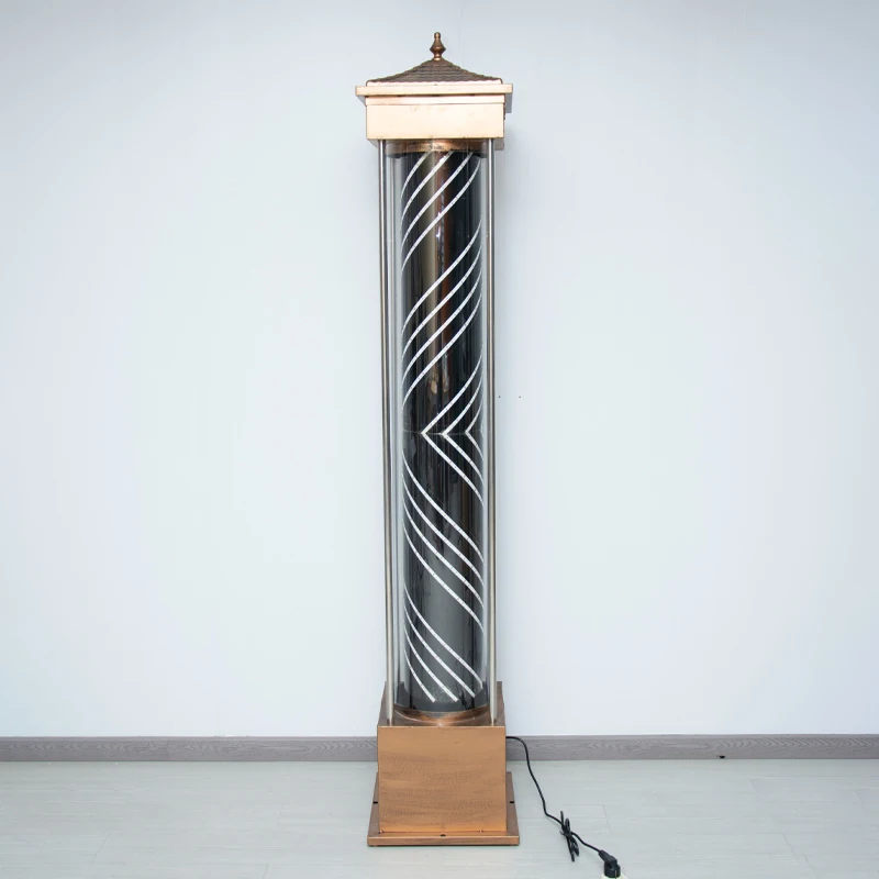 fovnci hair salon sign barber lamps custom large size 190cm 210cm rotating barbershop barber pole with glass material