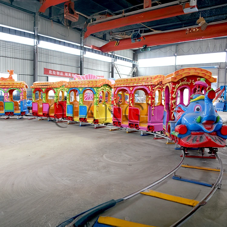 Amusement Park Rail Electric Tourist Train Tracks Shopping Mall Playground  Ride On Train With Track For Adults