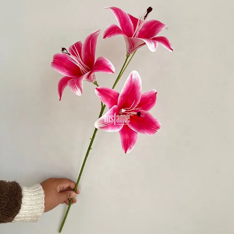 MSFAME Wholesale Price White Lily Of The Valley Artificial Flowers Real Touch 3D Flower