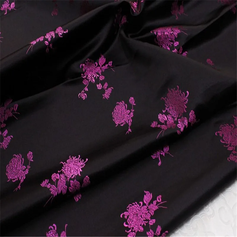 75cm Satin Many Colors Smooth Shiny  Jacquard Brocade Fabric  for Overcoat Pants Dress