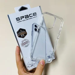 Bayer Material Transparent Phone case for iPhone 14 TPU Acrylic Clear Space Case 14 Pro Max Mobile Back Cover