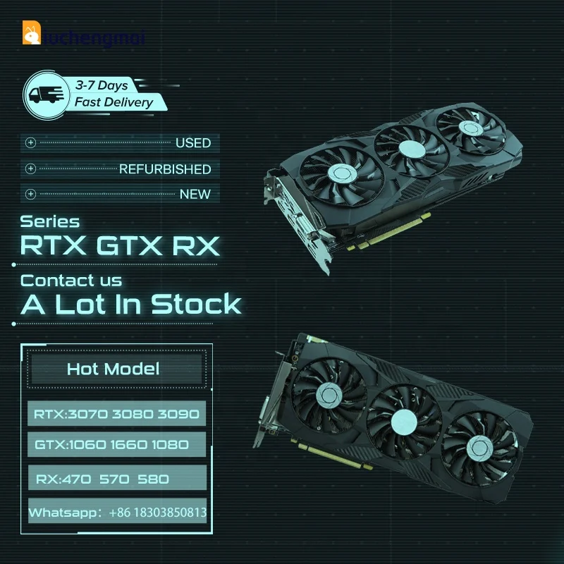 In Stock Used Graphics Card RTX 2060 ti 352bit Pulse AMD RTX2060 6GB Graphics Card Second Hand