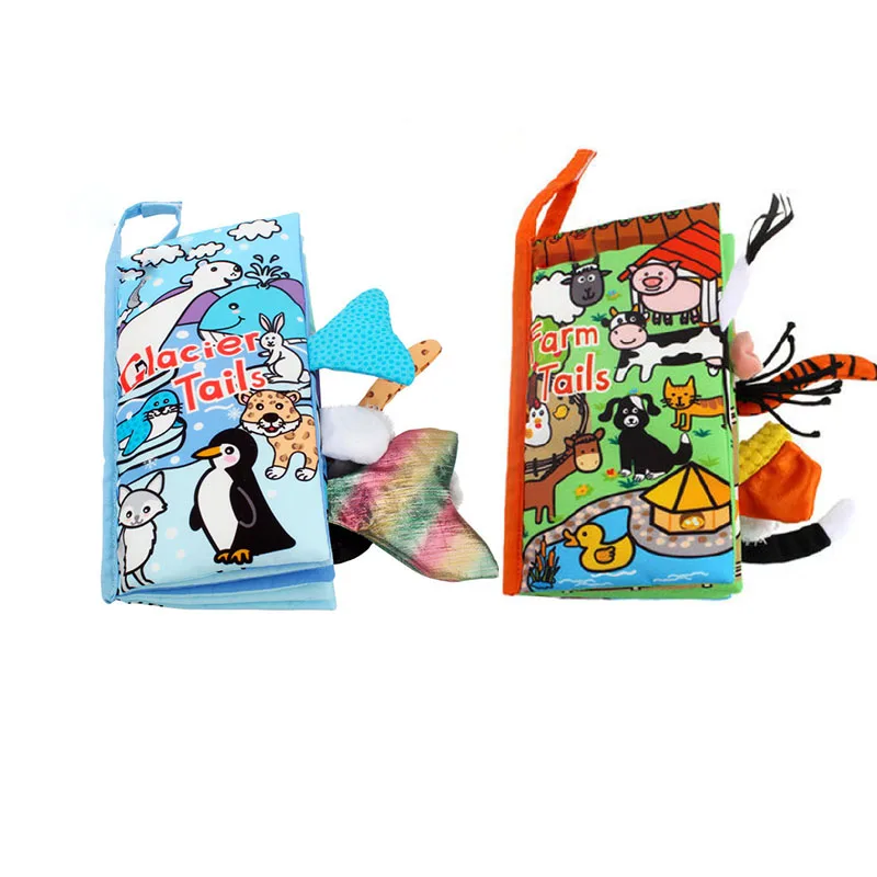 Factory direct price amazons onlinebaby goodnight monkey 3d tails jolly baby washable cloth soft book