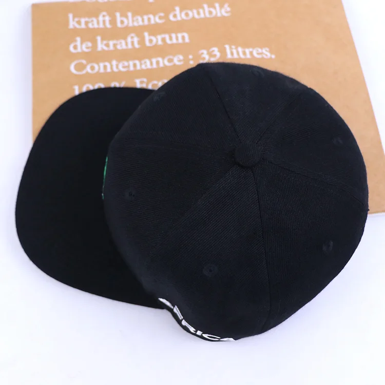 Qianzun casual adjustable strap hip hop hats gorras embroidery logo black snapback hat