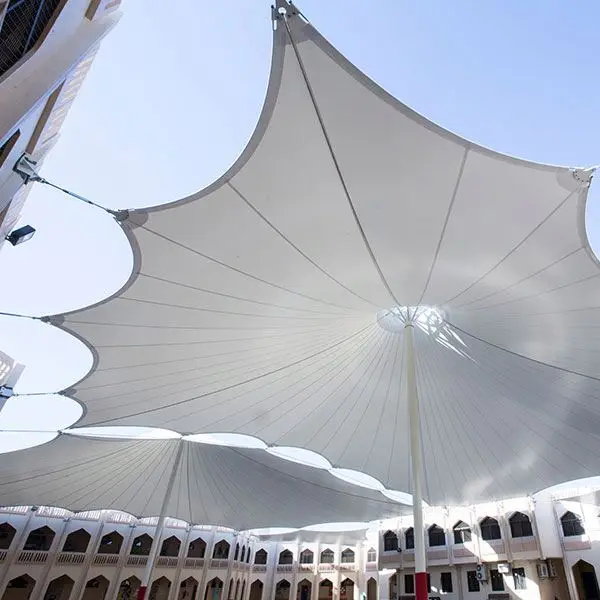 DERFLEX umbrella shade canopy tensile fabric pvc with acrylic or PVDF coating inflatable castle fabric