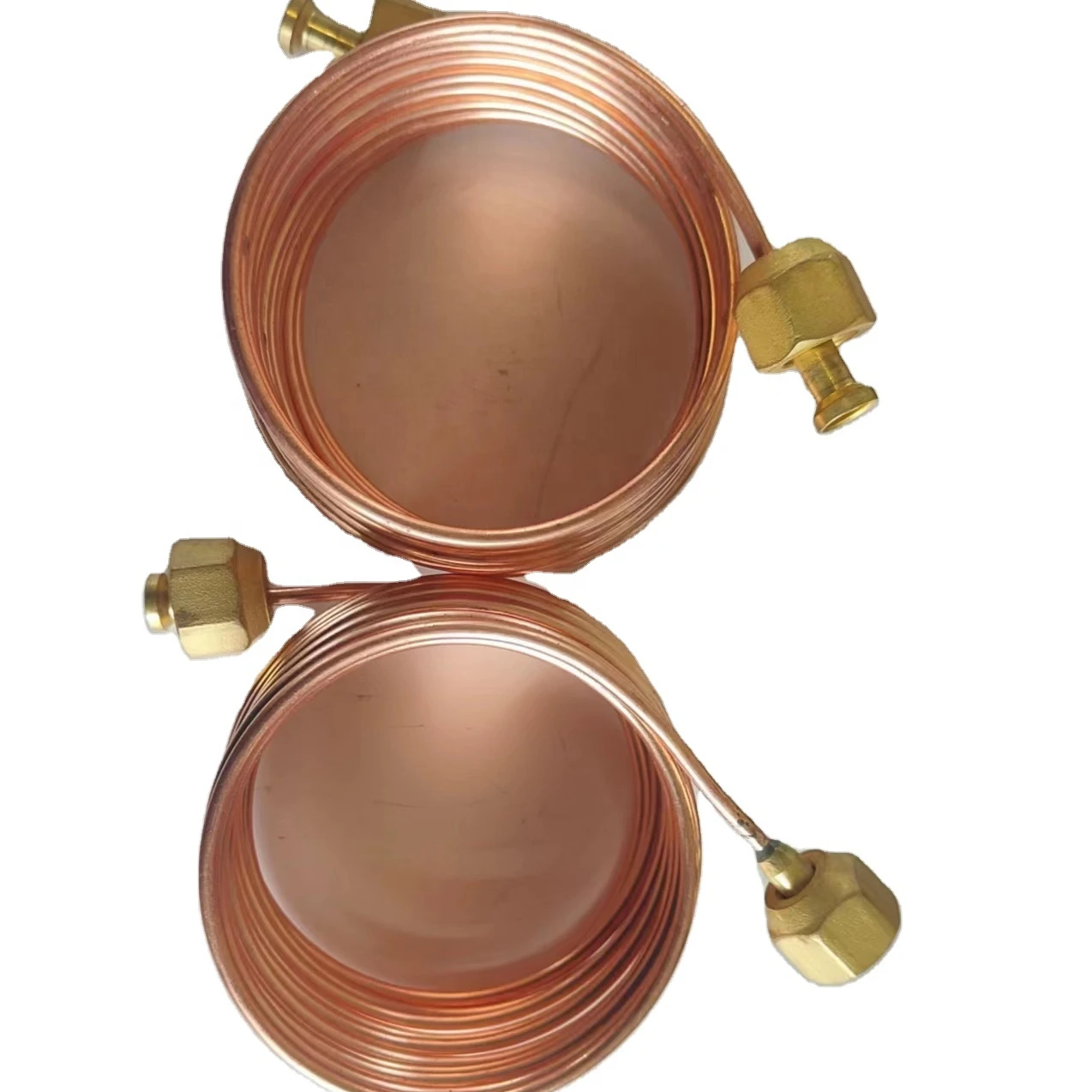 Copper Capillary Tube with Bass Nuts Connecting Coil Pipe Refrigeration Soft Flexible Copper Capillary Tube