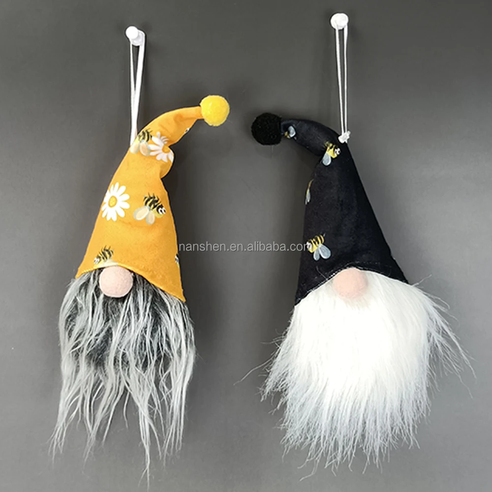 
Faceless Handmade Bee Hanging Gnome Ornament Plush Farmhouse Kitchen Decor Bee Ornaments Decorations 