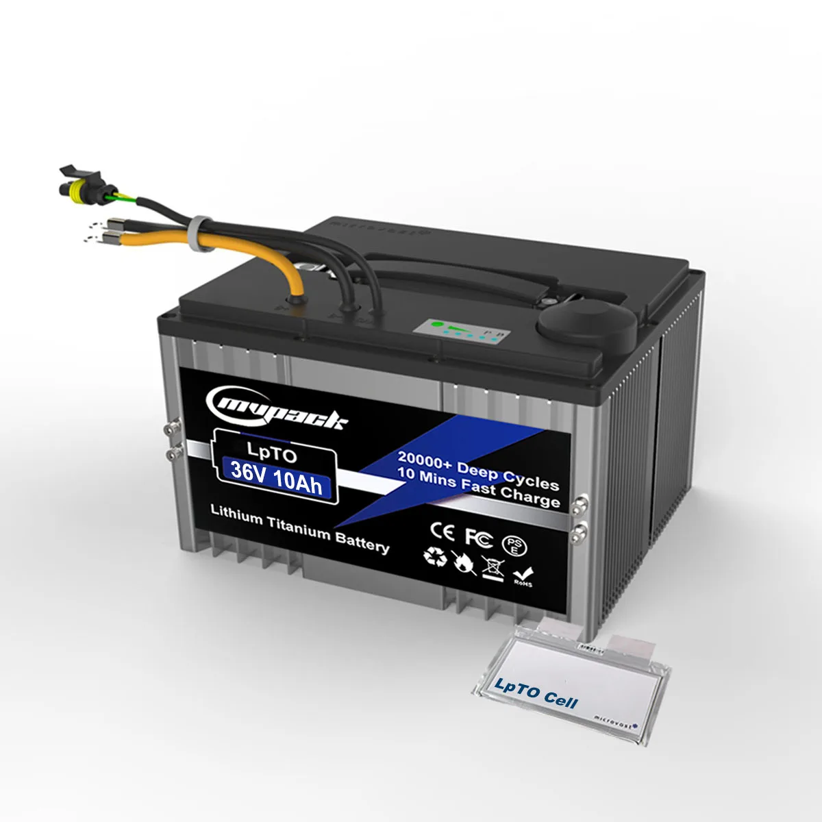 Micmotor ultra longlife safety fast charging li-ion lithium ion LTO 36V 10Ah 16S1P lithium titanate battery